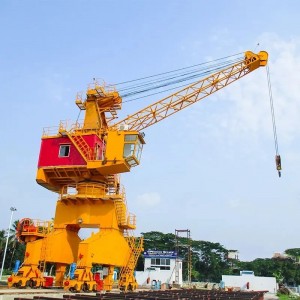 Rail Moving Crane Stiff Boom Crane Mobile Harbour with steel wire luffing