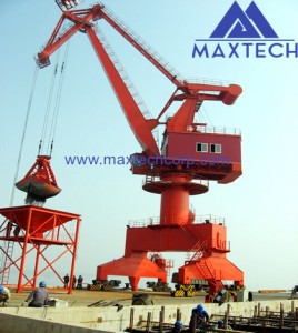 45T@35M Port Crane Mobile Harbor Crane With Container Spreader or Grab for Handling Containers or Cargo Bulk