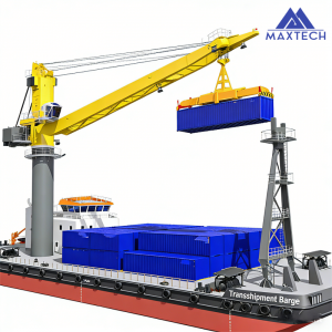 Heavy-Duty Ship Deck Barge Crane: 35–45 Ton SWL for Safe Transshipment