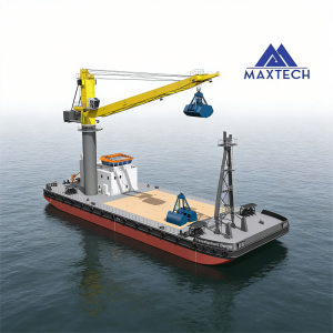 Heavy-Duty Ship Deck Barge Crane: 35–45 Ton SWL for Safe Transshipment