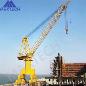 Rail Moving Crane Stiff Boom Crane Mobile Harbour with steel wire luffing