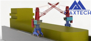 Rail Moving Crane Stiff Boom Crane Mobile Harbour with steel wire luffing